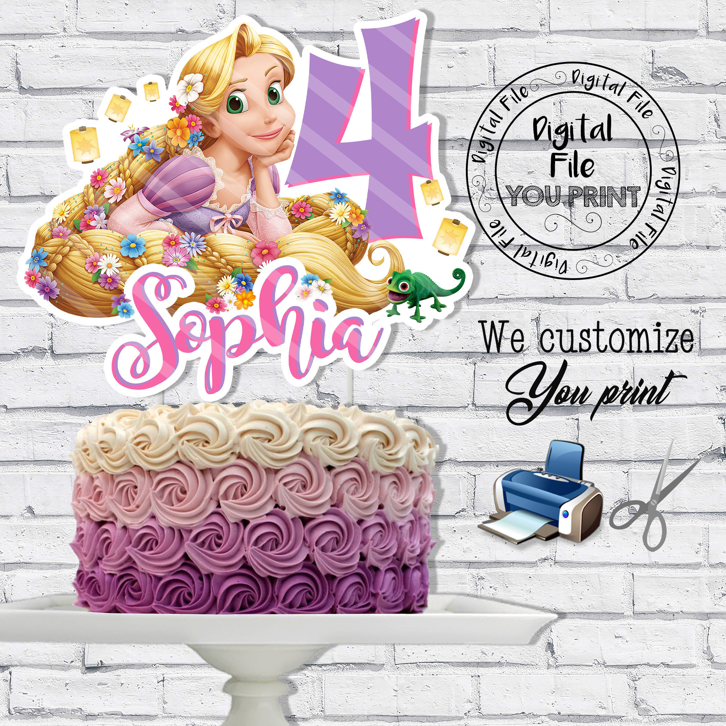 rapunzel full sheet cake