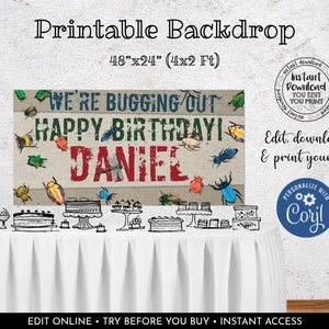 Editable Insects Backdrop Banner, Bugs Backdrop Banner Template ...