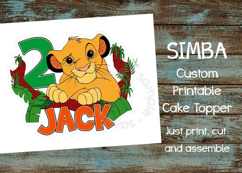 Kitchen Dining Lion King Printable Cake Topper Lion King Printable Centerpieces Printable Lion King Cake Topper Lion King Birthday Party Decorations Home Living