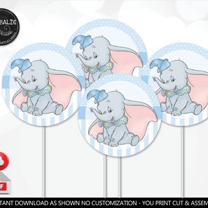 Dumbo Centerpieces Blue Elephant Baby Boy Shower Decorations Dumbo Birthday Party Supplies Printable DIY Table Decor Digital Download GDB