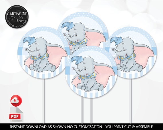 Dumbo Centerpieces Blue Elephant Baby Boy Shower Decorations Dumbo