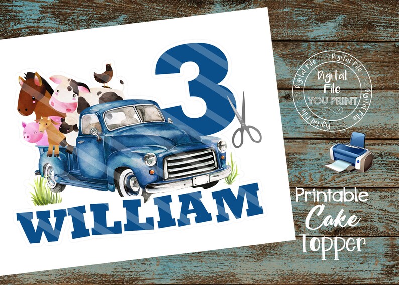 Blue Truck Birthday Party Supplies Blue Truck Party Decorations Blue Truck Cake Topper Blue Truck Birthday Party Blue Truck Cake Topper