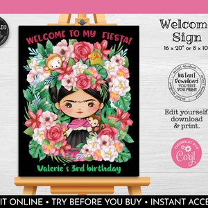 Editable Mexican Welcome Sign Instant Download Mexican Birthday Party Welcome Sign Printable Mexican Board Fiesta Party Decorations 1 MFK