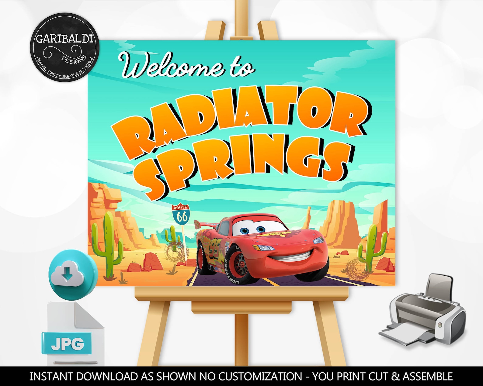 Welcome to Radiator Springs Sign Cars Birthday Party Welcome Sign ...