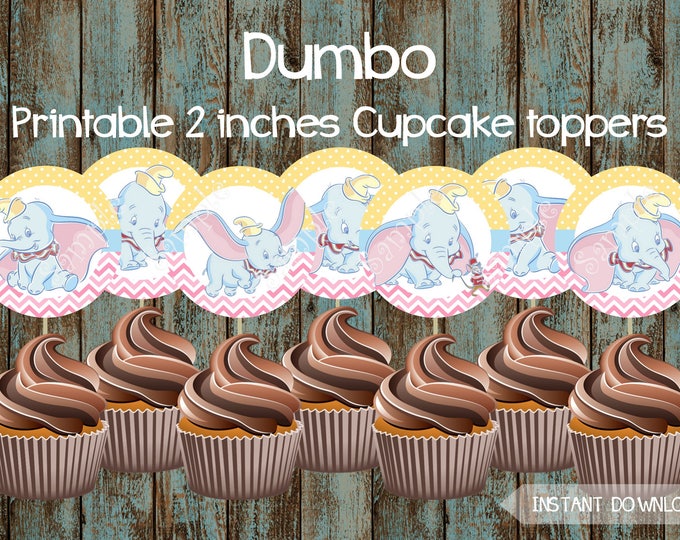 Dumbo Cupcake Toppers Dumbo Circus Cupcake Toppers Circus Etsy