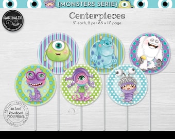 Sofortiger Download Monster Herzstücke Druckbare Monster Dekorationen Monster-Geburtstags-Party-Dekoration Monster-Baby-Dusche-Party-Dekor MINC