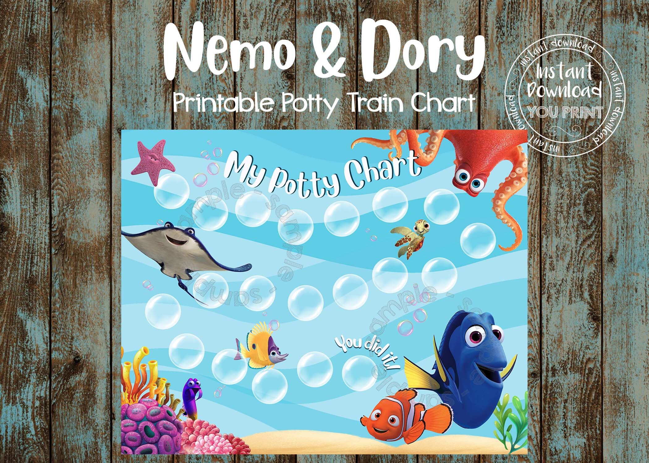 Printable Potty Training Chart Nemo Potty Train Printable | Etsy