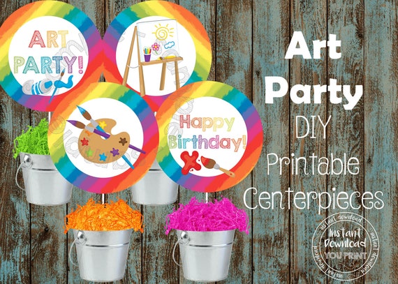 Art Centerpieces, Art Decorations, Art Birthday, Art Party, Art Party  Supplies, Art Baby Shower Decorations, Art Table Decorations 