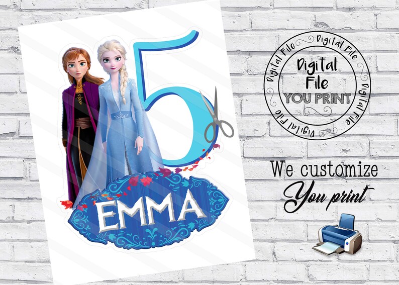printable frozen cake topper frozen centerpiece frozen 2