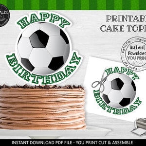 Instant Download Soccer Cake topper Printable Soccer Centerpiece Soccer Birthday Party Supplies Soccer Party Decorations Futbol Soccer FBS