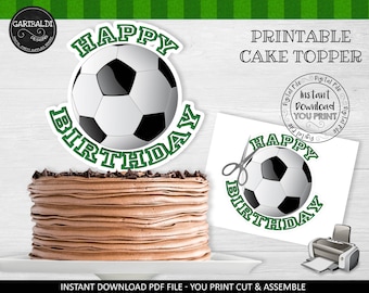 Instant Download Soccer Cake topper Printable Soccer Centerpiece Soccer Birthday Party Supplies Soccer Party Decorations Futbol Soccer FBS