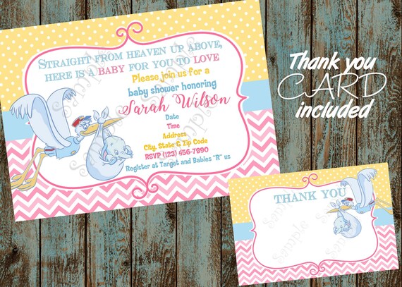dumbo baby invitations