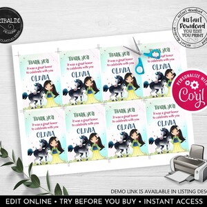 Mulan Favor Tags Editable Mulan Gift Tags Instant Download Chinese ...
