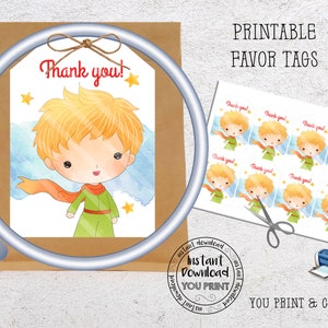 The Little Prince Favor Tags Little Prince Party Tags Little Prince Birthday Party Little Prince Party Supplies Little Prince Labels LP001