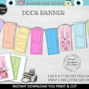 Printable Monsters Banner Monsters Doors Banner Monsters Baby Shower Banner Monsters Party Banner Monsters Birthday Party Supplies MINC