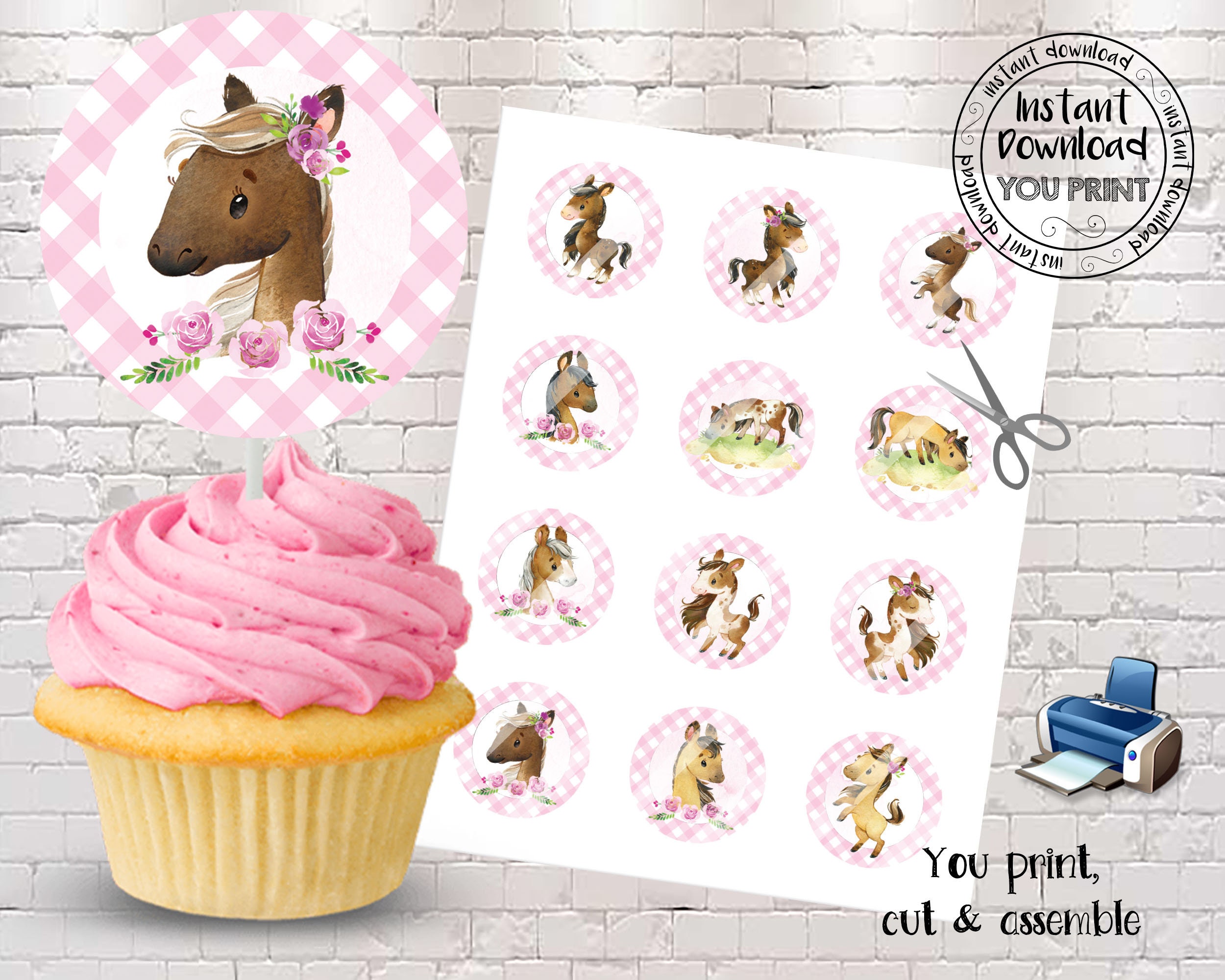 horse-cupcake-toppers-printable-horse-party-toppers-and-horse-cupcake-cupcake-toppers-printable