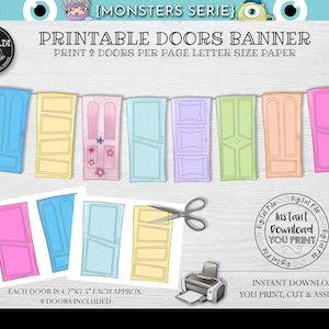 Druckbare Monster Banner Monster Türen Banner Monster Baby Shower Banner Monster Party Banner Monster Geburtstag Party Dekoration MINC
