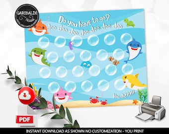 Instant download Cute Shark Reward Chart Printable Chart Potty Training Chart Behavior Chart Daily Reward Chart for Kids Routine Chart RW