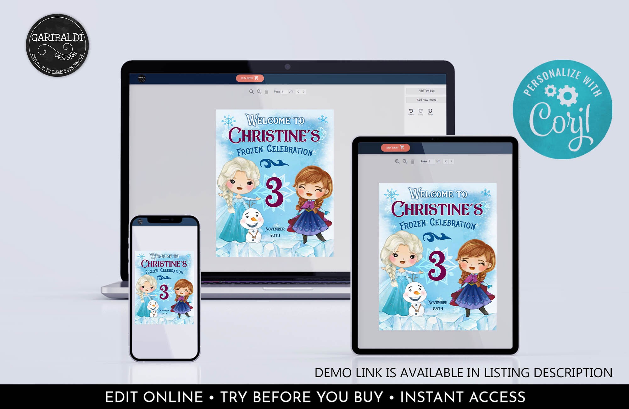 Editable Frozen Party Welcome Sign Printable Frozen Party Sign - Etsy