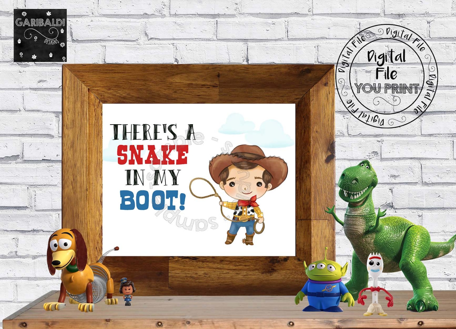 Printable there's a Snake in My Boot Sign, Toy Story Quotes, Toy Story