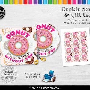 Instant Download Donut Know What We Would Do Without You Tag, Printable Appreciation Teacher Donut Tag, Thank you Teacher Gift Tag TA
