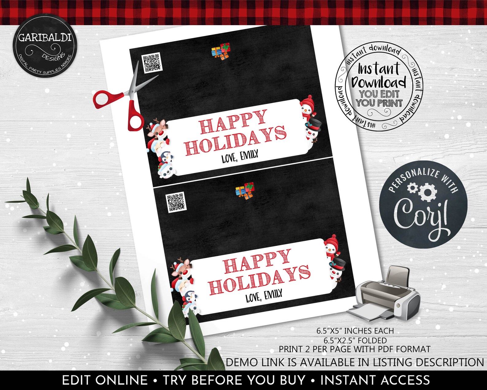 Editable Christmas Bag Topper Printable Santa Bag Topper - Etsy