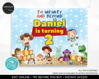 Editable Toy Story Backdrop Banner Printable Toy Story Backdrop Instant Download Toy Story Banner Toy Story Birthday Party Decorations TSS