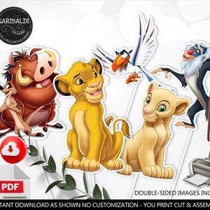 Lion King Centerpieces Printable Lion King Table Decorations Instant Download Safari Little Lion King Cutouts Baby Shower Party Supplies DLK