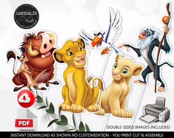 Lion King Centerpieces Printable Lion King Table Decorations Instant Download Safari Little Lion King Cutouts Baby Shower Party Supplies DLK
