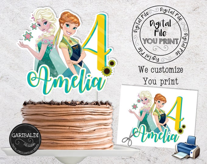 Printable Frozen Fever Cake Topper Frozen Centerpiece Frozen Etsy