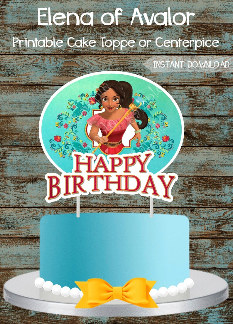 Elena Of Avalor Birthday Party Decorations Elena Of Avalor Cake Topper Elena Of Avalor Printable Caketopper Elena Of Avalor Centerpieces Kitchen Dining Home Living