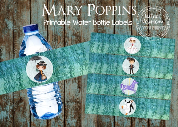 Printable Mary Poppins Water Bottle Labels Mary Poppins Etsy
