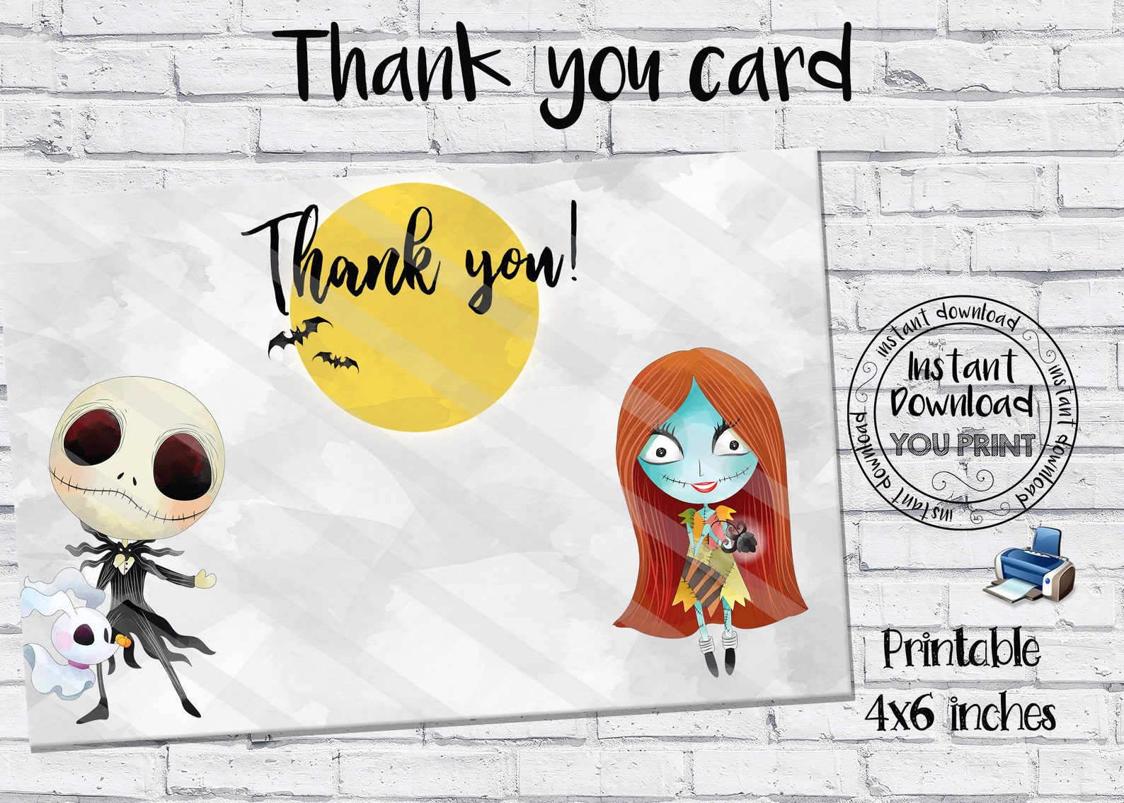 Nightmare Before Christmas Free Printable Card