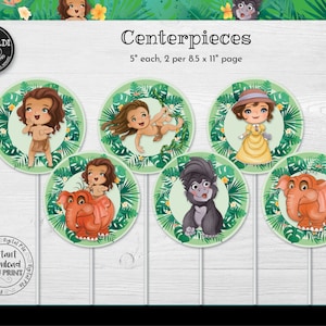 Instant Download Jungle Boy Centerpieces, Printable Jungle Decorations ...