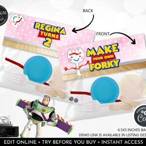 Toy Story Make Your Own Forky Bag Topper Toy Story Forky Bag Holder Toy Story 5 Party Favor Bag Labels Editable Custom Digital Printable Create your own Forky Bag Topper Forky Bag Toy Story Pink Toy Story Girl birthday Party Editables Forky Bag Forky Template DIY Forky Gift tag Toy Story Birthday Party Favors Toy Story Printables Toy Story Instant download Toy Story Forky Editable Gift Bag Topper Holder Digital Forky Gift tags Toy Story Baby Shower Gift labels