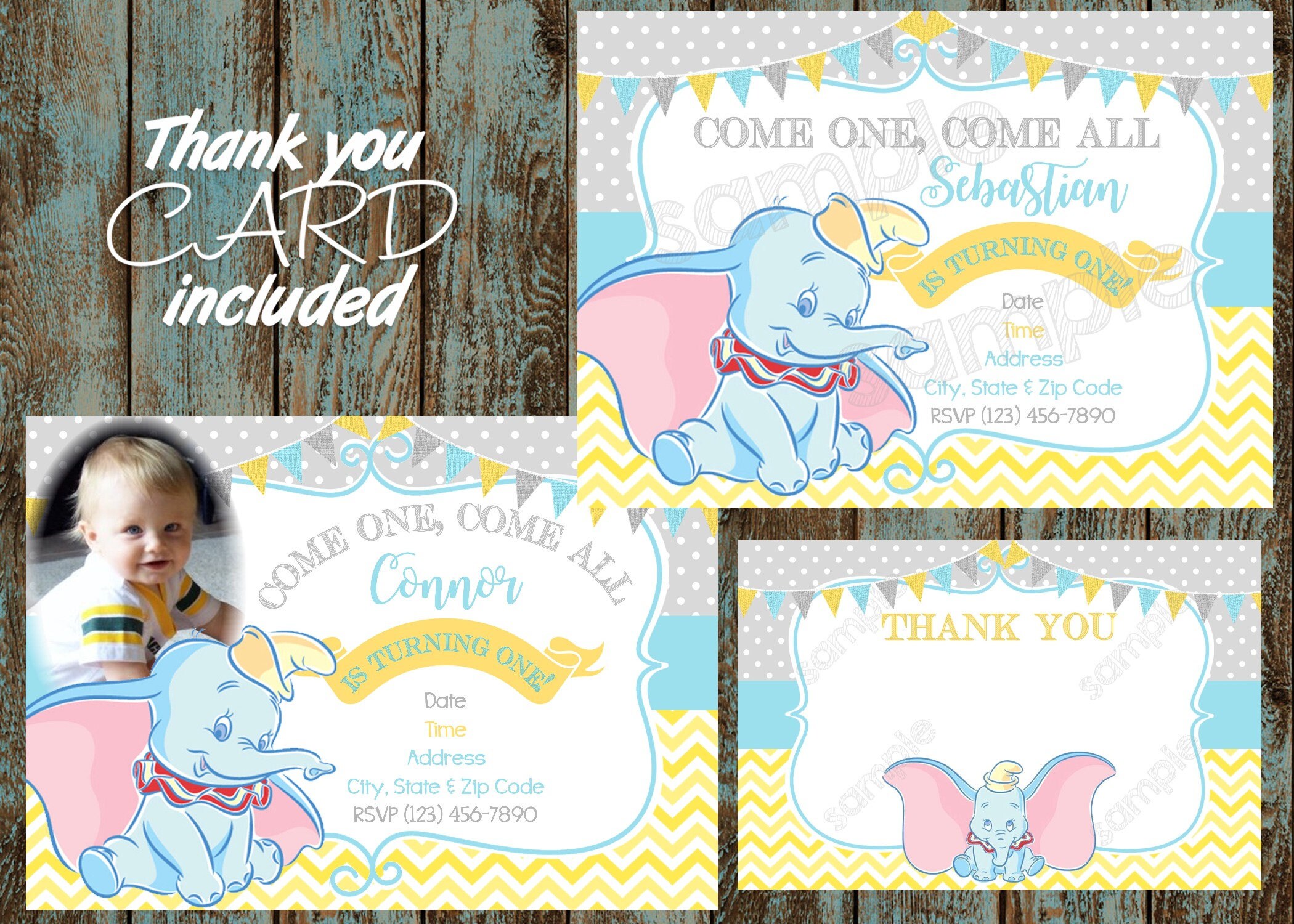 Dumbo Invitation Dinsey Dumbo Invitation Dumbo Printable | Etsy