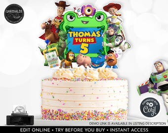 Toy Story 5 Editable Toy Story Logo Template Toy Story Centerpieces Toy Story 5 Cake Topper Toy Story Cutout T-shirt Birthday Party Decor TS