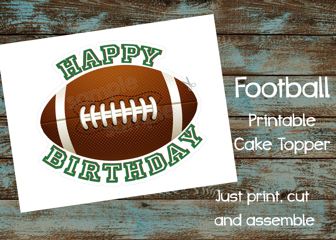 Printable Football Cake Topper Football Centerpiece Football | Etsy