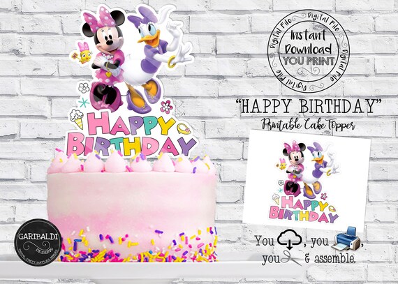 Instant Download Minnie Cake Topper Printable Minnie Birthday Etsy