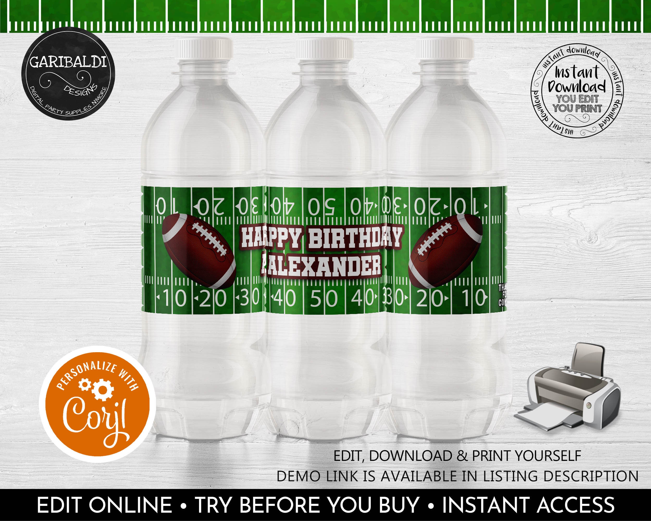 Detroit Lions Football Bottle Labels – Sports Invites