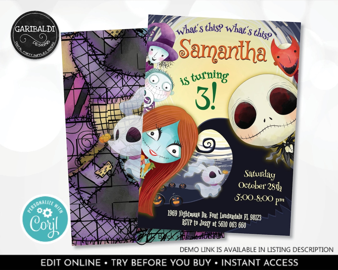 Nightmare Before Christmas Invitation Editable Nightmare Before Nightmare Before Christmas Invitation Editable Nightmare Before