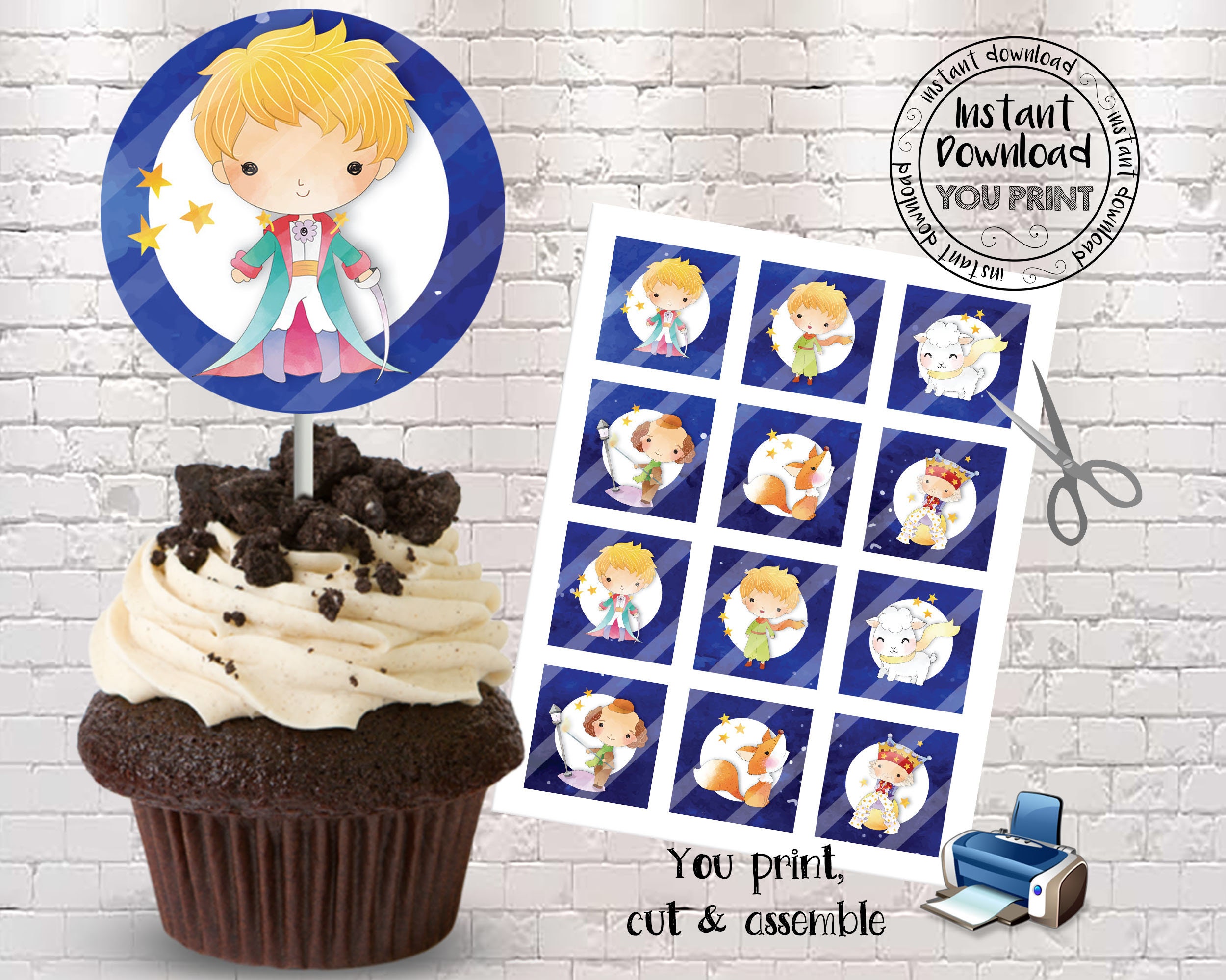 Instant Download Little Prince Cupcake Toppers Little Prince | Etsy