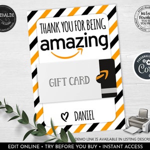 Thank you for being Amazing Gift Card Holder Thank you Staff Employee Coworker Boss PTA Appreciation Day Amazing Card Holder Template 01 TA