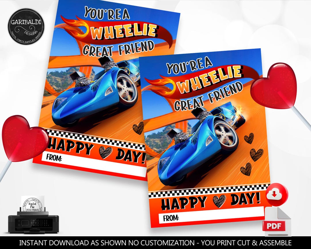 Cars Valentine's Day Cards Race Cars Valentines Gift Tags School Class ...