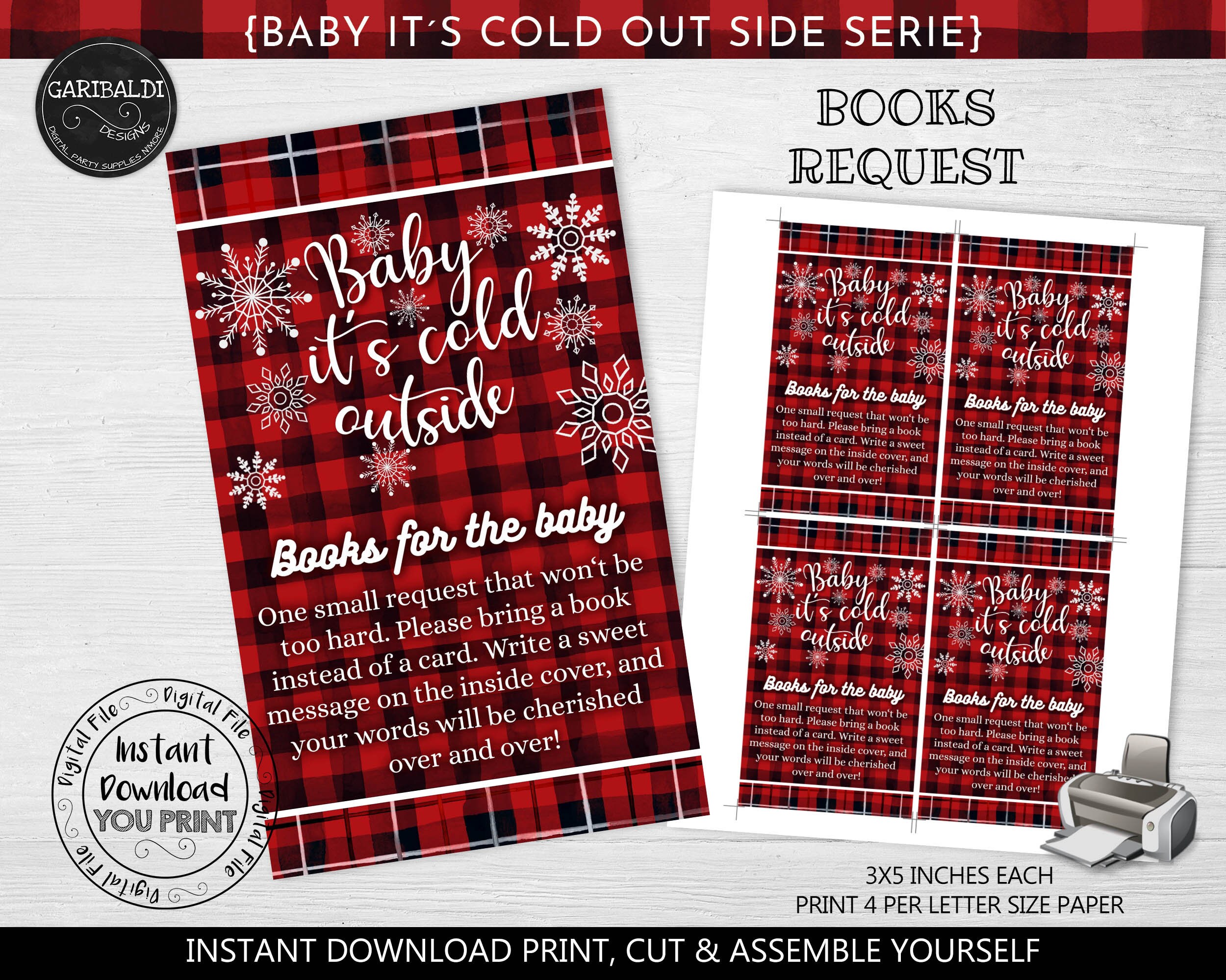 Baby It s Cold Outside Baby Shower Book Request Insert Card Books