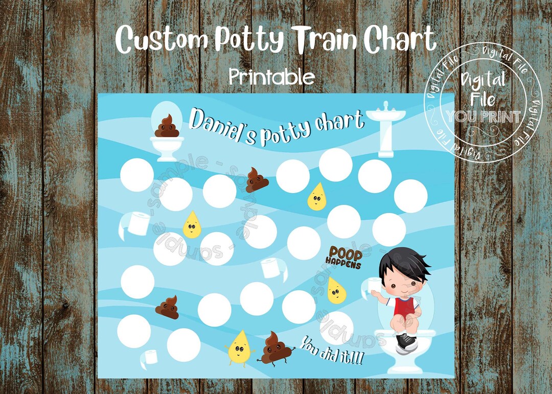 Custom Printable Potty Training Chart Potty Train Printable - Etsy