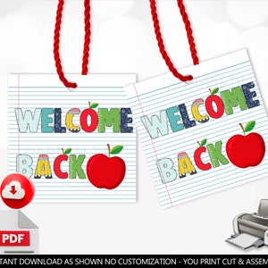 Back to School Gift Tag Welcome Back Favor Tag First Day of School Tag Teacher Student Volunteer Staff PTA PTO Printable Download Digital TA