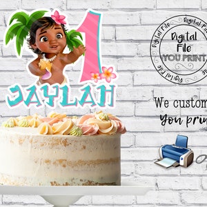 Moana Baby Cake Topper Moana Cake Topper Printable Moana Etsy