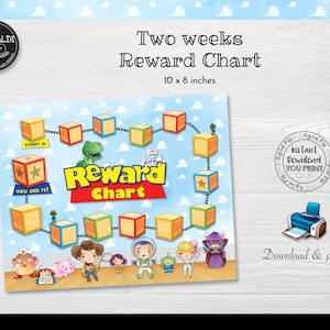 Printable Reward Chart, Toy Story Reward Chart, Toy Story Potty Train Chart, Toy Story Behavior Chart, Toy Sotry DIY Reward Chart TSS