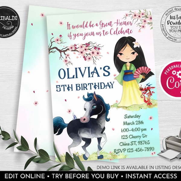 Mulan Birthday - Etsy